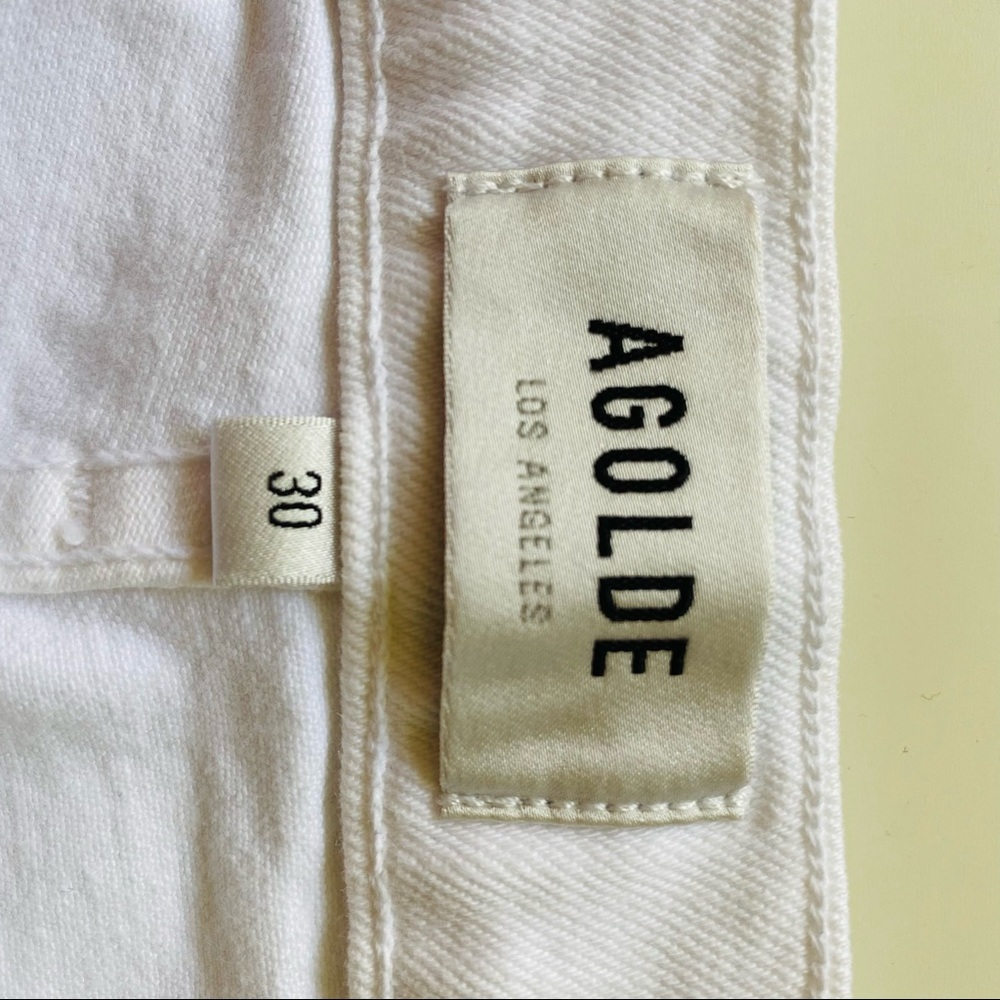 Agolde Riley White Straight Leg Jeans - Picture 8 of 9